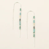 Turquoise Multi + Silver | Chromacolor Miyuki Thread Earring