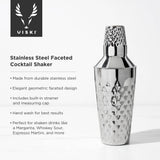 Diamond Faceted Stainless Steel Cocktail Shaker