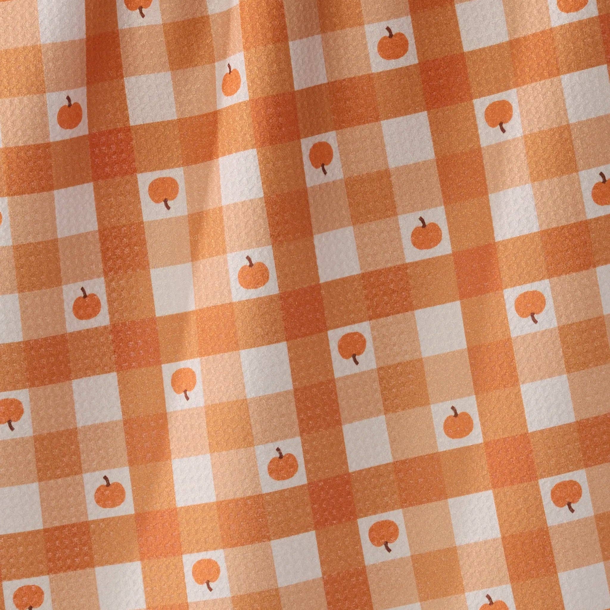 Pumpkin Check Tea Towel