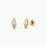 Ice Cream Enamel Flat Back Earrings