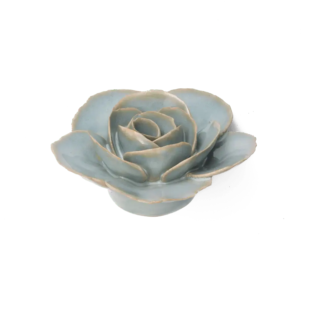 Teal Ranunculus Ceramic Flower