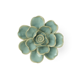 Teal Gardenia Ceramic Flower