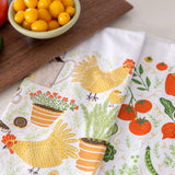 Garden Chickens Tea Towel