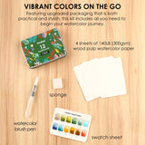 Watercolor Pocket Set Of 12 With Brush | Forest Colors