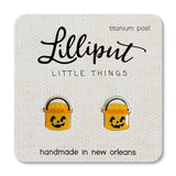 Retro Treat Bucket Earrings | Pumpkin