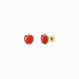 Apple Enamel Flat Back Earrings