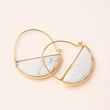 Howlite + Gold | Stone Prism Hoop