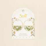 Green Peppergrass/Gold | Pressed Flower Hoop Earring