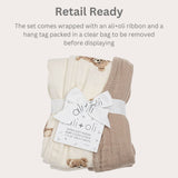 Bamboo Muslin Burp Cloth Set 2-Pack | Teddy/Taupe