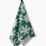 Snowy Days Green Tea Towel