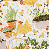 Garden Chickens Tea Towel