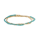 Turquoise + Gold Delicate Stone Bracelet/Necklace