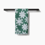 Snowy Days Green Tea Towel