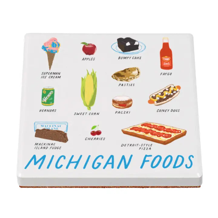 Michigan Local Love Ceramic Coaster