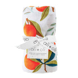 Tangerine Muslin Swaddle Blanket