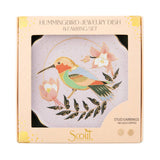 Hummingbird Jewelry Dish + Stud Earring Set