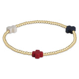 enewton | Signature Cross Gold Pattern 2mm Bead Bracelet | Firecracker