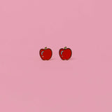 Apple Enamel Flat Back Earrings