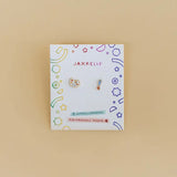 Artist Palette Enamel Flat Back Earrings