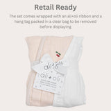 Bamboo Muslin Burp Cloth Set 2-Pack | Cherry/White