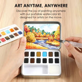 Watercolor Pocket Set Of 12 With Brush | Autumn Colors