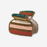 Gia Mixed Horizontal Stripes Small Claw | Desert