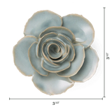 Teal Ranunculus Ceramic Flower