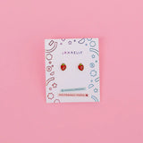 Strawberry Enamel Flat Back Earrings