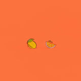 Lemon Enamel Flat Back Earrings