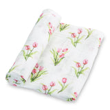 Tulip Garden Muslin Swaddle Blanket