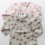 The Grayson Long Sleeve Bib | Touchdown | Petal Pink