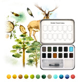 Watercolor Pocket Set Of 12 With Brush | Forest Colors