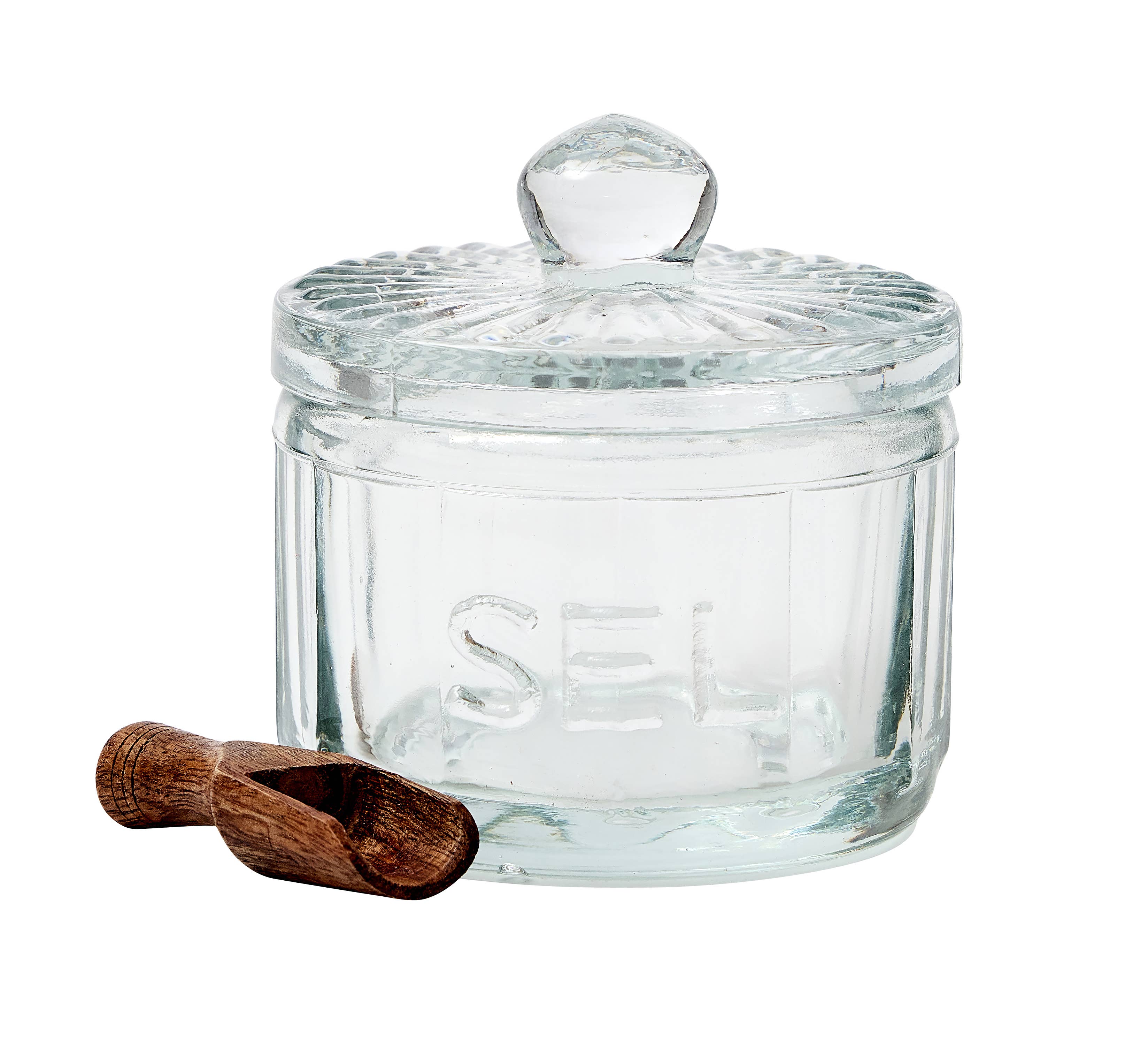 Bistro Glass Salt Cellar with Scoop