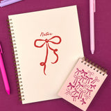 Bow Pattern Mini Jotter Notebook