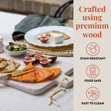 7 Piece Cheese Board Set | White Washed Wood