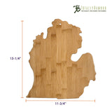 Michigan Shaped Bamboo Serving and Cutting Board