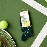 Socks that Support Youth Sports | Green Tennis Rackets