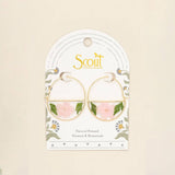 Pink Cherry Blossom/Gold | Pressed Flower Hoop Earring