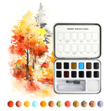 Watercolor Pocket Set Of 12 With Brush | Autumn Colors