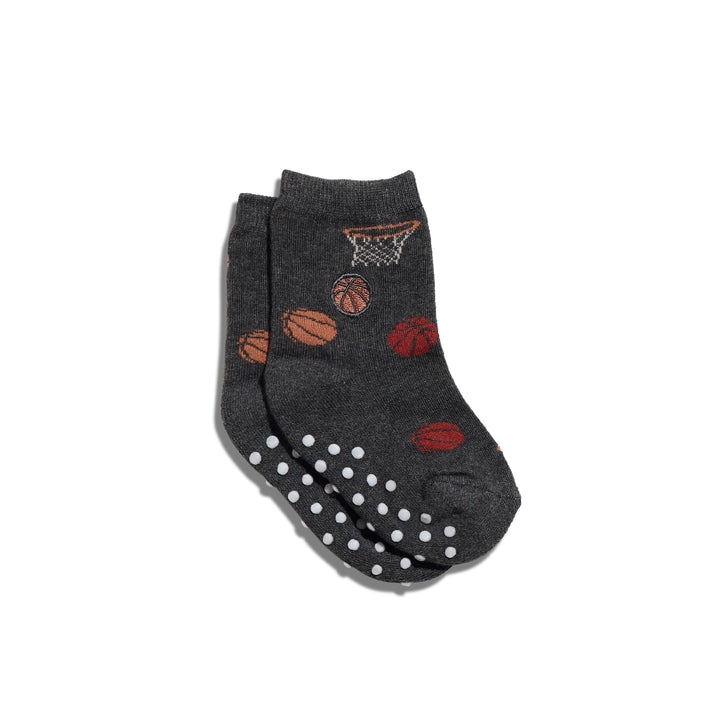 Kids Socks that Support Youth Sports | Gray Basketballs