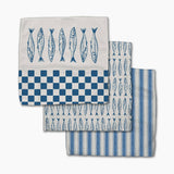 Sardine Check Blue Dishcloth Set