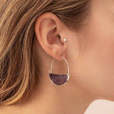 Howlite + Gold | Stone Prism Hoop