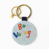 Kelsey Bon Voyage Seed Bead Bag Accessory Key Ring | Light Blue