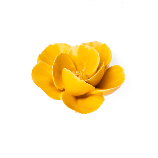 Yellow Poppy Ceramic Flower