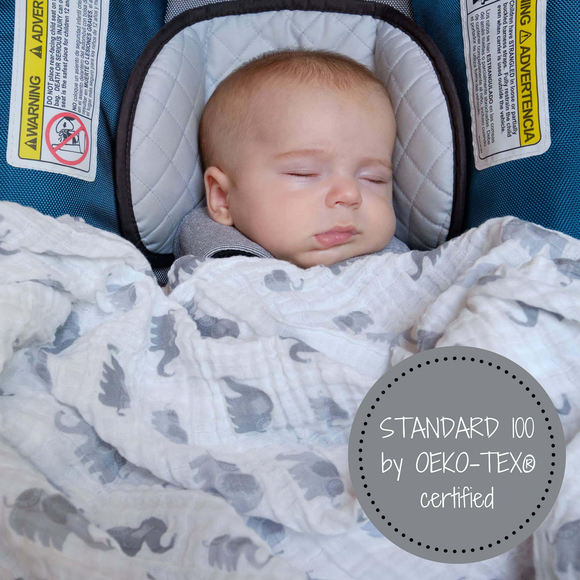 Elephantastic Muslin Swaddle Blanket
