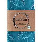 Teal Queen Anne's Lace | Two Sided Waffle Weave Microfiber Towels