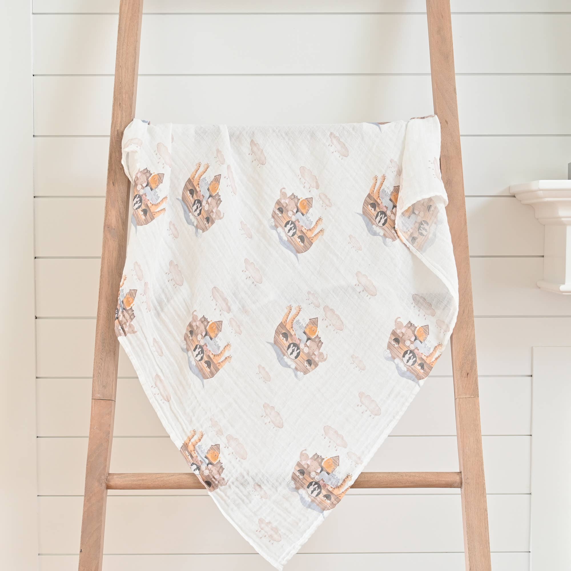 Noah's Ark Muslin Swaddle Blanket