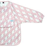 Grayson Long Sleeve Bib | Lightning Bolts | Petal Pink