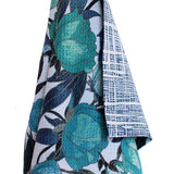 Blue Roses | Two Sided Waffle Weave Microfiber Towels