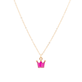 Crown Enamel Charm Necklace